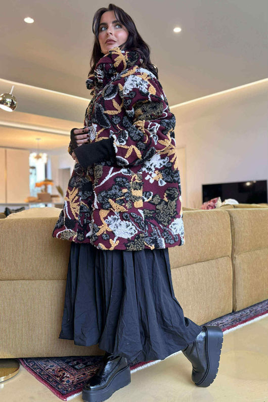 Tivoli Boucle Jacket Burgundy